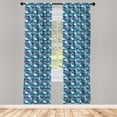 thumbnail image 3 of Ambesonne Nautical Window Curtains, Underwater Marine Mammals, Each 28" W x 63" L, Olive Green Ruby, 3 of 3