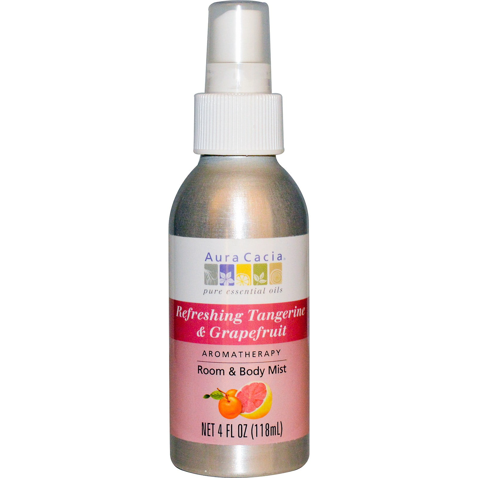 Aura Cacia, Room & Body Mist, Refreshing Tangerine & Grapefruit, 4 fl oz (pack of 1) by