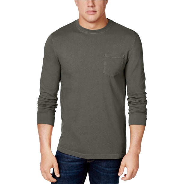 Camiseta básica teñida en prenda Club Room para hombre, gris, talla mediana