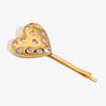 thumbnail image 6 of Women 18K PVD Gold Plated Heart-Shaped Crystal Hair Pin Side Clips, Stainless Steel Non Tarnish Side Pin with Rhinestones, Decorative Hair Accessory Fashion Jewelry Gifts For Birthdays Anniversary, 6 of 8