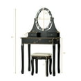 thumbnail image 2 of Gymax Bedroom Vanity Set Makeup Dressing Table 3 Drawers Lighted Mirror W/10 LED Bulbs Black, 2 of 10