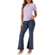 thumbnail image 2 of BLUSA DE MUJER CON COLLAR PETER PAN EN CONTRASTE, MANGAS CORTAS ABULLONADAS, CAMISA DE CUADROS, TALLA XL, MORADO, 2 of 6