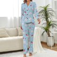 thumbnail image 2 of Top-kevin Christmas Deer Trees Bows Women's Long-Sleeve Shirt And Full-Length Bottom Pajama Set, 2 of 12