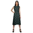 thumbnail image 1 of Moomaya Adjustable Fabric Belt Printed Lapel Collar Button Down Casual Dress, 1 of 4