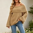 thumbnail image 2 of Wenini Women's Shoulder Solid Color Knit Sweater Top Long Sleeve Loose Casual Pullover Top, 2 of 7
