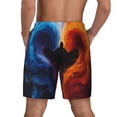 thumbnail image 2 of Lsque Mens Swim Trunks Red And Blue Abstract Pattern - Bathing Suit Compression Liner - Beach Swim Shorts Swimwear - (S-3XL) - Stretch Quick Dry -Large, 2 of 9