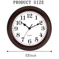 thumbnail image 2 of 12 Inch Wall Clock Battery Operated Silent Non-Ticking Analog Wall Clock Vintage Retro Rustic Style Decorative for Living Room Kitchen Home Office(Bronze), 2 of 7