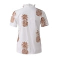 thumbnail image 3 of Innerwin Blouse Col en V pour Femmes Manches Courtes Élégantes Imprimé Ananas 3TG, 3 of 8