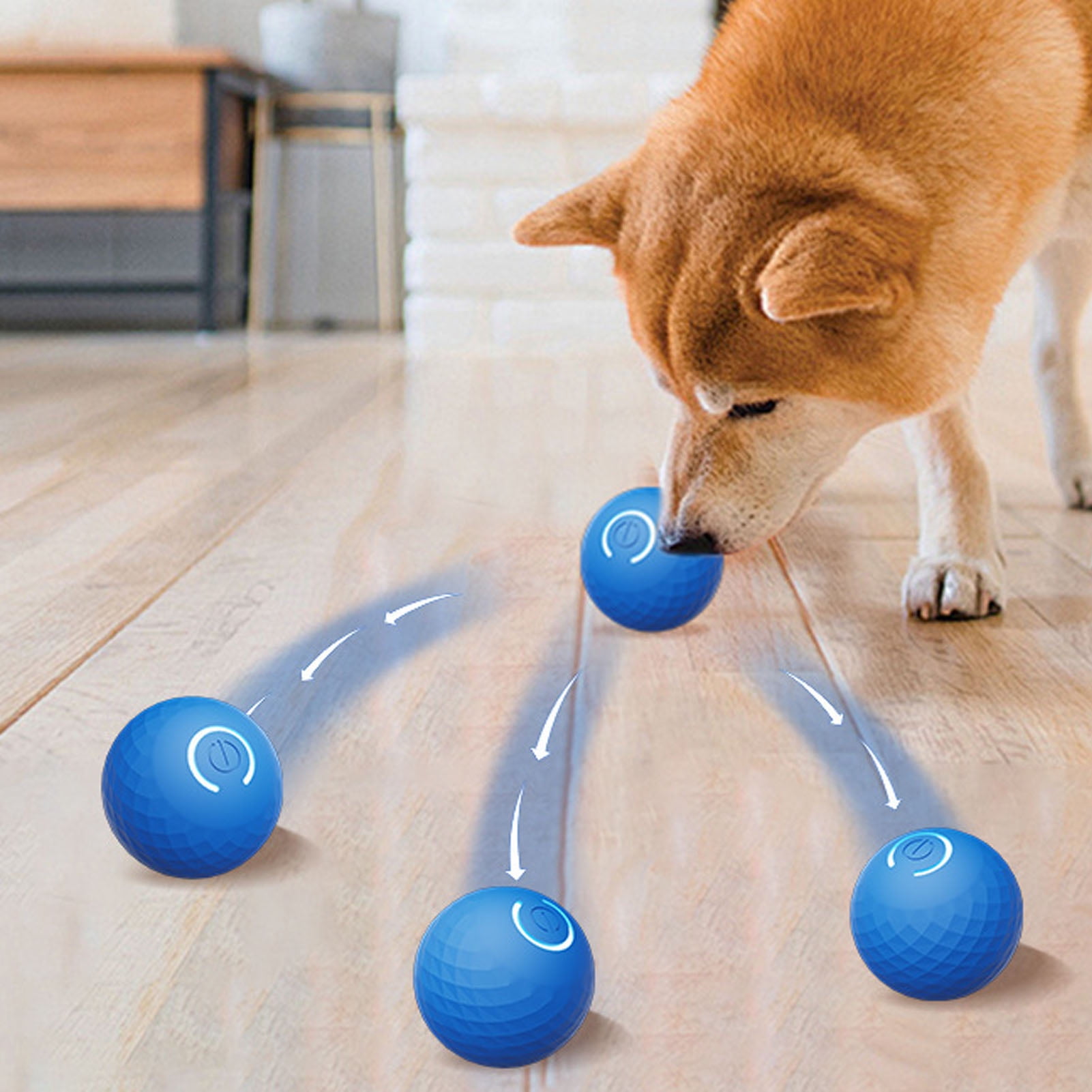 Active Rolling Dog Ball Portable Automatic Moving Dog Ball Interactive Toy with LED Light for Small Medium Large Dogs Walmart
