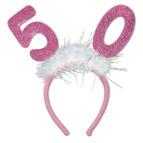 Beistle 50 Glittered Boppers With Marabou Pink 3/Pack 60594-50