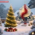 thumbnail image 3 of Stylish Metal Hanging Christmas Tree Wind Spinner - Red Fluffy Texture with Golden - Yellow Accents Perfect for Garden Decor, 3 of 7