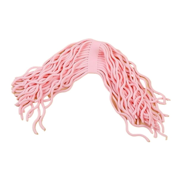 Bewildely 10 piezas de fideos de mono que brillan en la oscuridad, fideos elásticos para inquietarse, fideos de mono elásticos, fideos suaves Juguetes Rosa