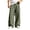 Army Green, variant on OOOUM Crinkle Wide Leg Pants for Men Relaxed Baggy Linen pants men's comfortable Lightweight Trousers Black XXXL