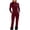 #03Deep Red, variant on Womens Snow Suit One Piece Jumpsuits Zip Front Winter Bodycon Playsuit Snow Suits Sport Workout Yoga Shapewear Gray S