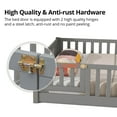 thumbnail image 6 of Full size Low Platform Bed with Full-length Guardrail and Door, Wood Floor Platform Bed with Slats Support for kids toddlers Bedroom, Mattress Not Included, Easy Assembly, Gray, 6 of 6