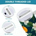 thumbnail image 3 of Yayeee 40oz Double-Wall Insulated Stainless Steel Tumbler with Handle Bottle, Orange Fruit, 3 of 8