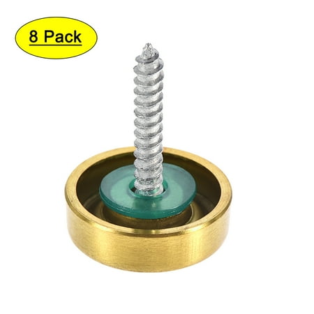 

Uxcell Mirror Screws Decorative Cap Fasteners Cover Nails Electroplated Wire Drawing Golden 0.63 8pcs