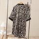 thumbnail image 4 of Camisones elegantes para mujer, ropa de dormir con estampado de rayas de cebra, satinada camisón de seda, falda camisera para el hogar, novedad de 2024, 4 of 5