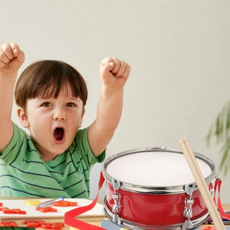 LOLIPPYY Snare Drum Marching Band Red Wooden Metal For Coordination Enhancement 1 Set