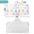 thumbnail image 4 of Yayeee Kids Hooded Towel with Hand Pockets Beach Soft Absorbent Bath Wrap 50 x 23.5 inch, Colorful Gummy Bears Pattern, 4 of 5