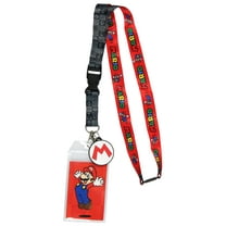 Nintendo Super Mario Lanyard ID Badge Holder Neck Lanyard w/ Rubber Charm Pendant