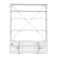 thumbnail image 4 of JERFIT 60" Industrial Metal Bookcase with Removable Ladder, White Cargo Storage Cabinet with Doors and Shelves for Living Room, Office, 4 of 7