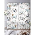 thumbnail image 3 of Bicycles Sheer Curtains 108 Inch Length 2 Panels Set Window Treatments, White Vintage Vehicle Modern Abstract Art Rod Pocket Semi Curtains for Living Room/Bedroom/Kitchen Décor, 104"W x 108"L, 3 of 7