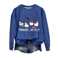 thumbnail image 2 of YVNAURA Women's “Ladies Tonight WE FLY” Letter Print Hoodie Oversized Witch Halloween Pullover Sweatshirt Hocus Pocus Graphic Top for Spooky Season Party Daily Wear 1 Pack, Blue,S, 2 of 4