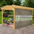 thumbnail image 1 of Covers & All Rideau Extérieur Transparent 12 Oz en Vinyle, Rideaux d'Extérieur pour Patio, Bâche Imperméable et Résistante aux Intempéries avec Oeillets en Laiton pour Pergola, Véranda, Gazebos, Balcon (8 H X 8 L Pieds Beige), 1 of 5