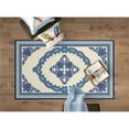 thumbnail image 1 of Deerlux QI003642.S 4 x 6 ft. Transitional Living Room Area Rug with Nonslip Backing, Blue - Medallion Pattern - Small - Rectangle, 1 of 4