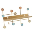 thumbnail image 3 of Estante de almacenamiento de montaje en pared de hierro dorado, colgador de s para , soporte para llaves Colco Banco de almacenamiento con percha., 3 of 8