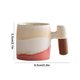 thumbnail image 3 of Taza de café de té de cerámica con mango de madera | Acabado de esmalte degradado - Cerámica rugosa duradera | Exquisita taza con tema marino | Textura natural | 8.5x5.5cm | Multicolor | 1 Pieza, 3 of 6
