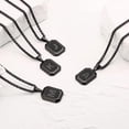 thumbnail image 6 of Initial A-Z Necklace for Men,Stainless Steel Square Letter Pendant Chain for Mens, 20+2 Inch, 6 of 6