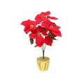 thumbnail image 1 of Artificial Red Poinsettia Potted Plant Poinsettia Plant Artificial Poinsettia Bonsai  Simulation Poinsettia Plant Christmas Flowers Decorations in Pot, 1 of 12