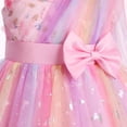 thumbnail image 6 of IBTOM CASTLE Girls Sparkly Flower Pageant Tulle Dress Sequin Floral Applique Fairy Tea Length Gown for Birthday Wedding Graduation Daddy Daughter Dance Pink, 6 of 7