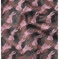thumbnail image 1 of Soimoi Brown Moss Georgette Fabric Bunny Rabbit Animal Print Fabric by Yard 42 Inch Wide, 1 of 6
