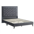 thumbnail image 4 of Maklaine Transitional Upholstered Velvet Upholstered King Bed in Gray, 4 of 5