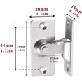 thumbnail image 2 of Small 90 Degree Right Angle Door Lock Latch Door and Window Latch Bolt Lock Push-Pull Rod Bolt barn Push-Pull Door Lock (2 Pack Silver), 2 of 5