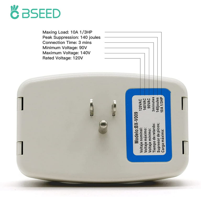 BSEED Voltage Protector 3 Outlet Plug Surge Protector For Home