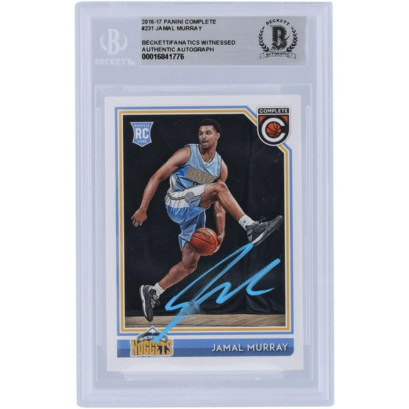Jamal Murray Denver Nuggets Autographed 2016-17 Panini Complete Light Blue Ink #231 Beckett Fanatics Witnessed Authenticated Rookie Card - Fanatics Authentic Certified