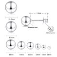 thumbnail image 4 of 18K White Gold Plated Sterling Silver Ball Stud Earrings, 5mm, Hypoallergenic, 4 of 6