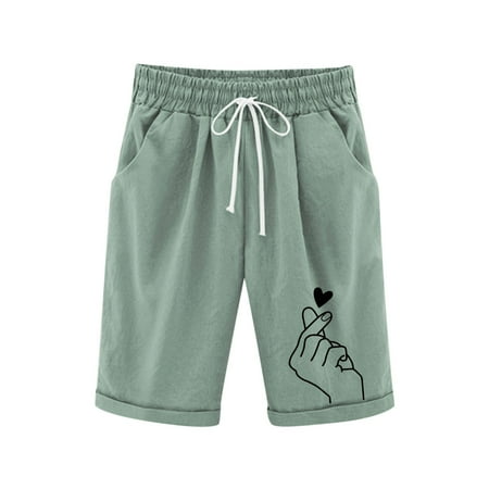 Hiijoy Big Girls Pull-On French Terry Shorts Graphic Knee-Length Shorts Sizes 12-13Y
