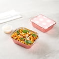 thumbnail image 4 of Foil Lux 12 oz Rectangle Pink Aluminum Take Out Container - Polka Dot Paper Lid - 5 3/4" x 4 3/4" x 1 3/4" - 50 count box, 4 of 11