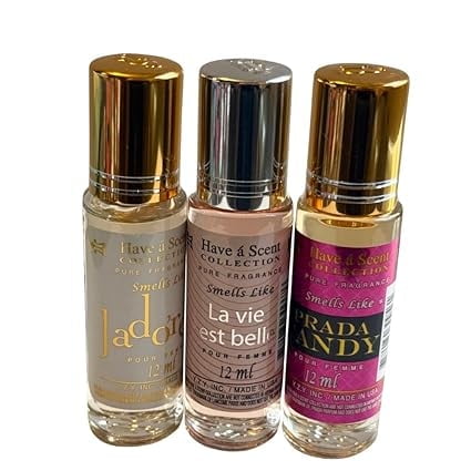 Women's Assorted Perfume Oil Trio - 3-Pack Roll-On Scents, Long-Lasting & Ideal for Travel