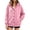 Pink, variant on TKKCS Girls Snap Button Hoodie Jacket Trendy Casual Fall Loose Fit Long Sleeve Hooded Outerwear with Pockets Purple 9-10 Years