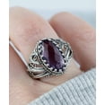 thumbnail image 2 of Filigree Art Amethyst Gemstone Angel Design Women Silver Cocktail Ring, 2 of 7