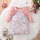 thumbnail image 4 of Gibobby Conjunto para bebé Niñas Niños Niñass invierno manga larga acanalado Tops flor tirantes vestido conjunto 2 uds trajes conjunto de ropa para niños(Rosa caliente, 18-24 Meses), 4 of 5