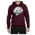 thumbnail image 2 of Wild Bobby, Mermazing Mermicorn Cute Gift Women Girls, Streetwear, Unisex Graphic Hoodie Sweatshirt, Maroon, Small, 2 of 3