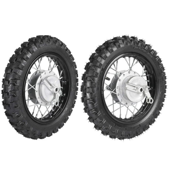 10 Inch 2.50-10 Front and Rear Wheel Tire and Rim Inner Tube with 1.4 x 10 Rim and Drum Brake With 12mm Bearing for 50cc 70cc 90cc 110cc Dirt Bike Pit Bike CRF50 XR50