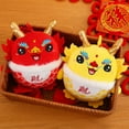 thumbnail image 6 of Kiskick Fluffy Dragon Pendant Dragon Plush Pendant Year of 2024 Mascot Cute Embroidery Pattern Chinese Zodiac Dragon Soft Stuffed Hanging Ornament Home Party, 6 of 8